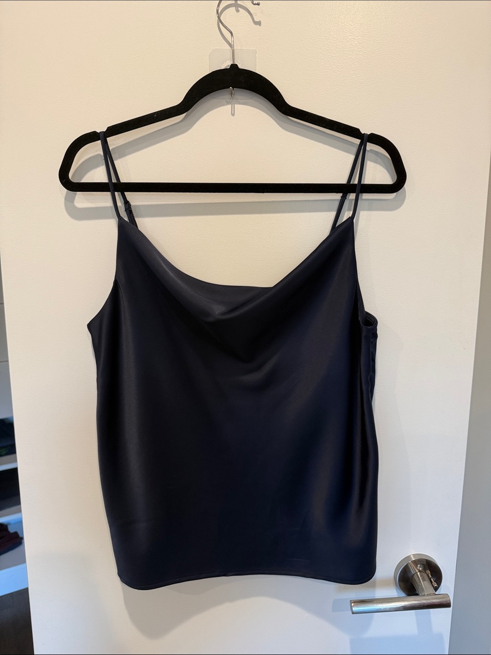 Anthropologie Navy Cowl-Neck Camisole